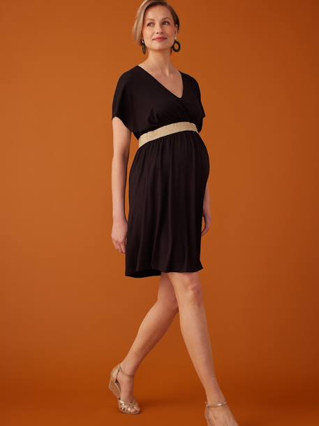 Robe grossesse Félicineor ENVIE DE FRAISE noir+terracotta 