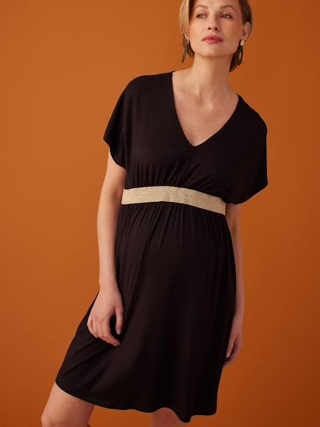 Robe grossesse Félicineor ENVIE DE FRAISE noir+terracotta 