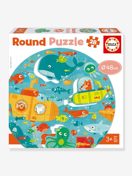 Puzzle rond Sous la mer - EDUCA - 28 pièces bleu 