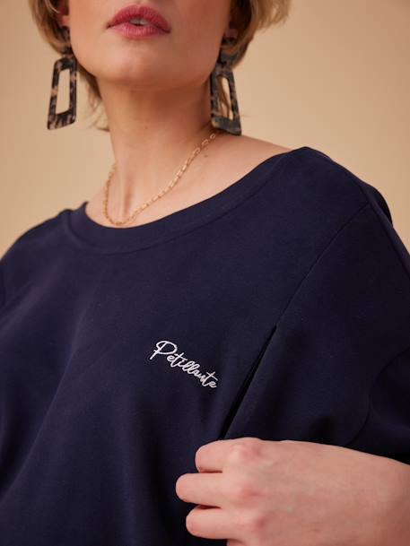 Sweatshirt für Schwangerschaft & Stillzeit ENVIE DE FRAISE, Bio-Baumwolle marine 