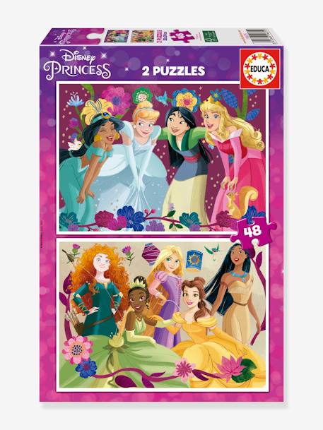 2er-Set Kinder Puzzles Disney Prinzessinnen EDUCA, je 48 Teile mehrfarbig 