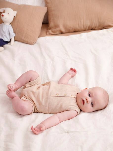 Baby Kurzoverall Oeko-Tex beige 