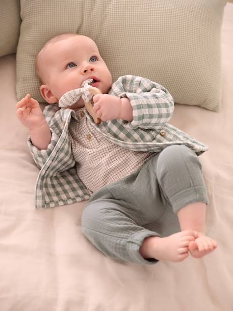Leicht wattierte Baby Jacke mit Recycling-Polyester graugrün 