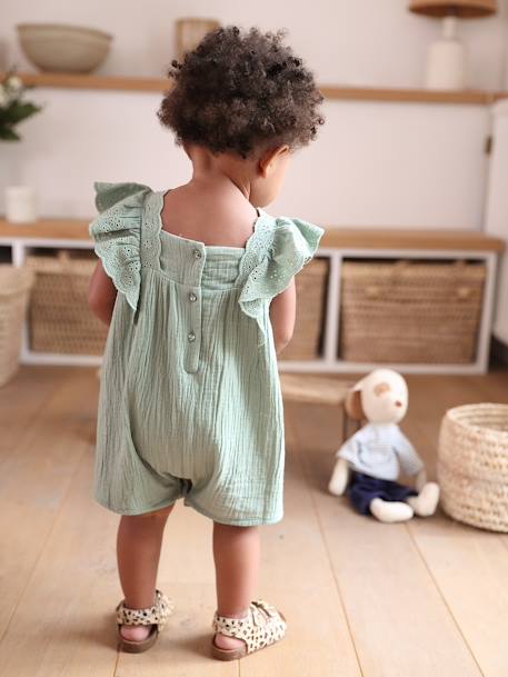 Mädchen Baby Sommer-Overall salbeigrün 