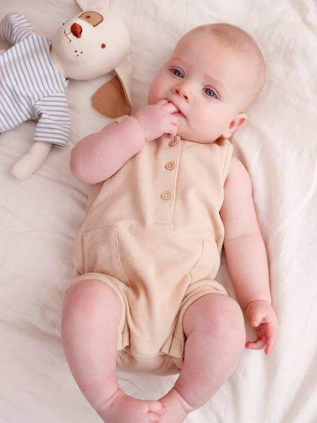 Baby Kurzoverall Oeko-Tex beige 