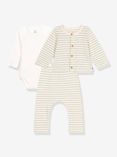 Baby-Baby-Set: Wickelbody, Babyjacke & Hose PETIT BATEAU