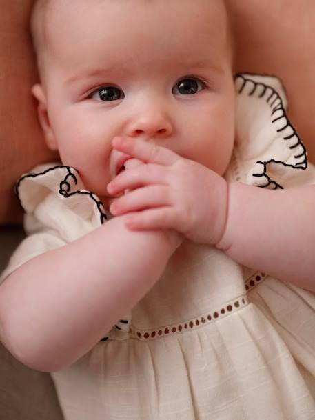 Baby Kleid aus Musselin wollweiß 
