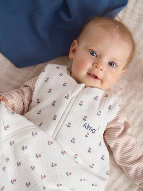 Baby Sommerschlafsack INDIA, personalisierbar Oeko-Tex weiß bedruckt 
