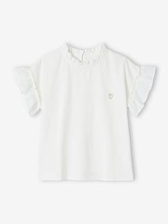 Mädchen-T-Shirt, Unterziehpulli-T-Shirt-Mädchen Bluse mit Materialmix Oeko-Tex