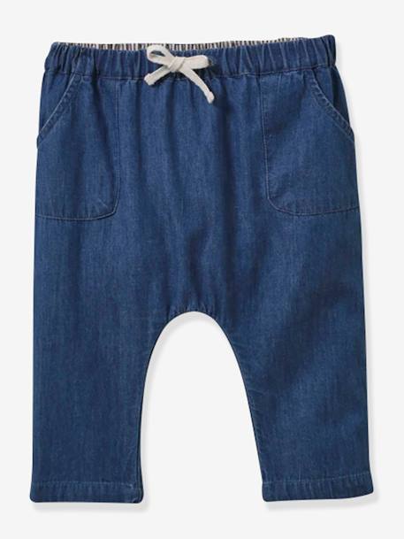 Leichte Baby Jeans mit tiefem Schritt CYRILLUS jeansblau 