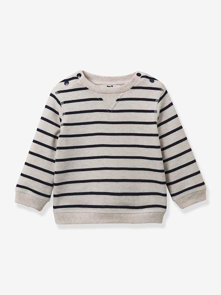 Baby Sweatshirt CYRILLUS, Bio-Baumwolle marine gestreift 