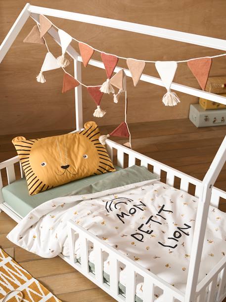 Baby Wende-Bettbezug „Kleiner Löwe“ ELFENBEIN BEDRUCKT 
