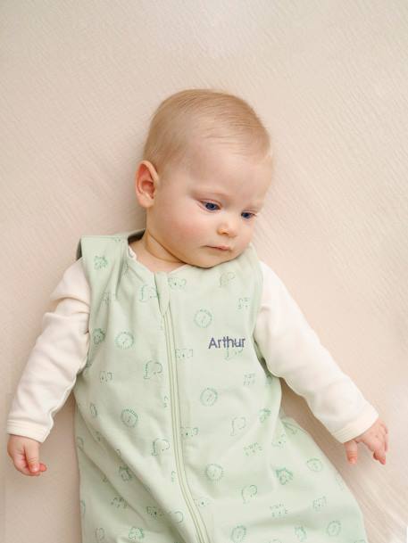 Baby Sommer-Schlafsack BALI, personalisierbar Oeko-Tex gelb bedruckt+grün bedruckt+rosa bedruckt 