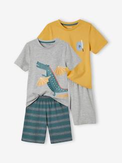 Junge-Pyjama, Overall-2er-Pack kurze Jungen Schlafanzüge, Ritter & Drachen Oeko-Tex