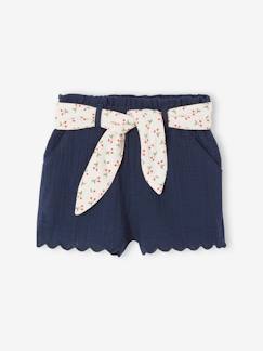 Baby Musselin-Shorts mit Blumengürtel