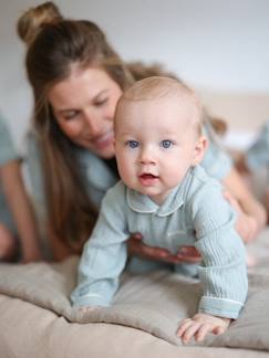 Les articles personnalisables-Bébé-Pyjama, surpyjama-Pyjama en gaze de coton bébé Team Famille personnalisable