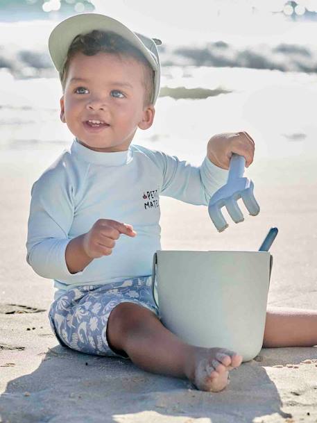 Jungen Baby Badeshirt mit UV-Schutz Oeko-Tex himmelblau 