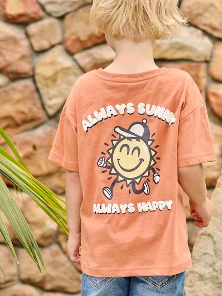 Jungen T-Shirt mit Sonne hinten Oeko-Tex aprikose 