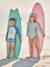 Langärmeliger Mädchen Badeanzug mit UV-Schutz Oeko-Tex graublau 