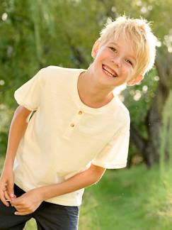 Junge-Jungen Henley-Shirt mit Recycling-Baumwolle BASIC