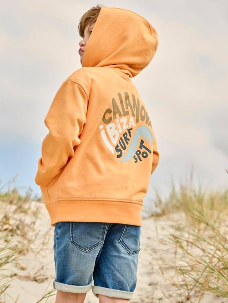 Jungen Kapuzensweatjacke Oeko-Tex orange 