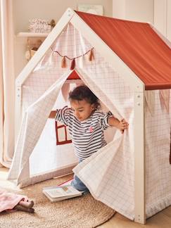 Spielzeug-Nachahmungsspiele-Zelt und Tipi-Kinder Hauszelt, Stoff/Holz FSC®