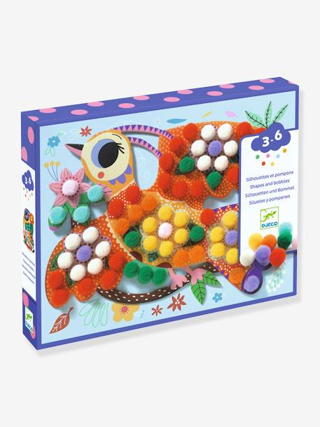 Coffret de collage Silhouettes et pompons - DJECO multicolore 