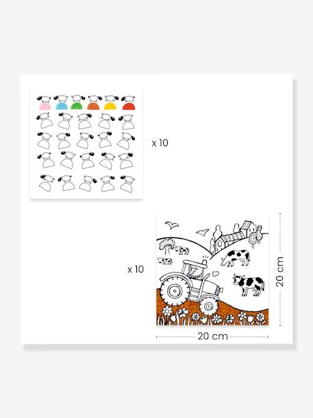 Kinder 2-in-1 Ausmalbilder & Spiele DJECO mehrfarbig 