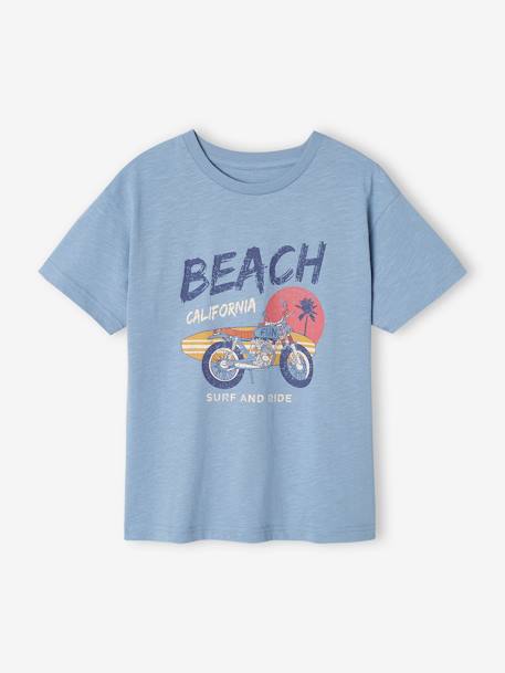 Tee-shirt motif 'surf and ride' garçon bleu ciel 
