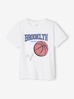 Junge-T-Shirt, Poloshirt, Unterziehpulli-Jungen T-Shirt mit Basketball-Print