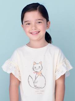 Bio-Baumwolle-Kollektion-Mädchen-T-Shirt, Unterziehpulli-Mädchen T-Shirt mit Volantärmeln, Bio-Baumwolle