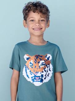 Junge-Jungen T-Shirt mit Wende-Pailletten Oeko-Tex