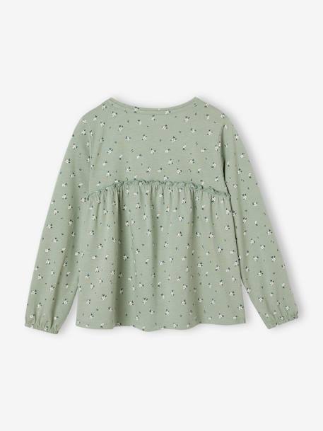Mädchen Blusenshirt mit Print beige+graugrün+pudrig rosa+wollweiß 