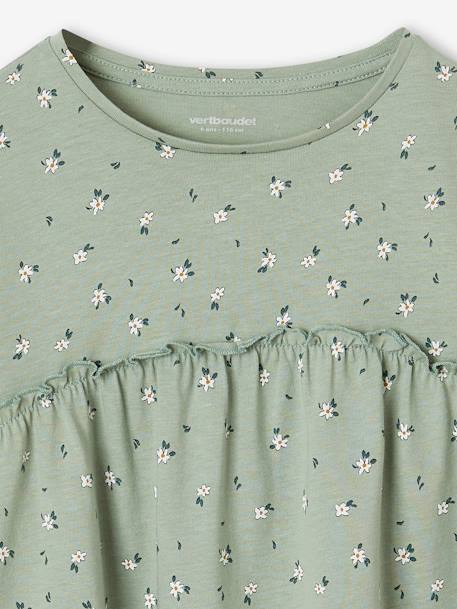 Mädchen Blusenshirt mit Print beige+graugrün+pudrig rosa+wollweiß 