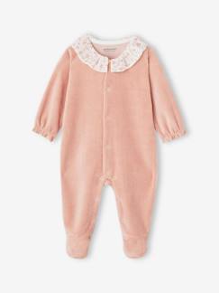 -Pyjama bébé fille velours collerette imprimée