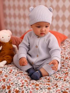 Bébé-Ensemble-Ensemble bébé combinaison et bonnet à oreilles en tricot