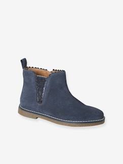 Chaussures-Boots enfant fille cuir élastiquées et zippées