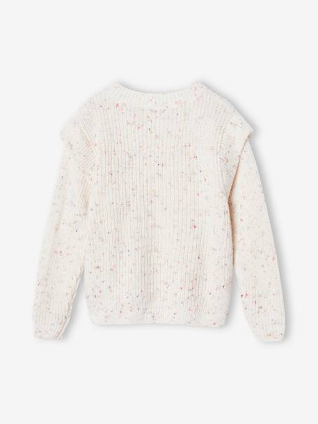 Pull maille moulinée fille vanille 