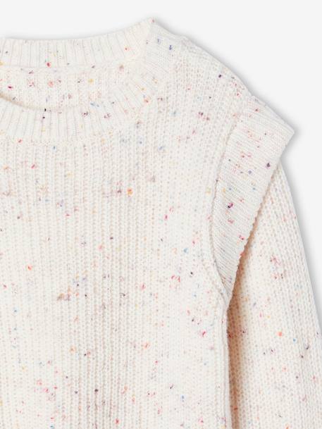 Pull maille moulinée fille vanille 