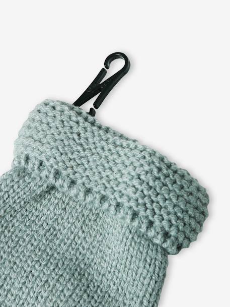 Ensemble bébé garçon bonnet + snood + moufles BASICS vert d'eau 