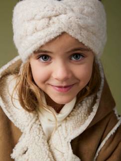 Fille-Manteau, veste-Manteau fille à capuche peau lainée réversible 
