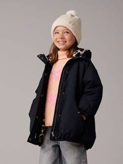 Fille-Manteau, veste-Manteau, parka, blouson-Parka fille à capuche doublée imitation fourrure