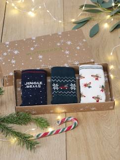 Junge-3er-Pack Kinder Weihnachtssocken mit Geschenkverpackung