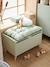 Coffre à jouets LIGNE CONFETTI Blanc/bois+VERT 