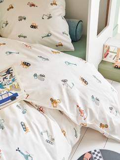 Linge de maison et décoration-Linge de lit enfant-Fourre de duvet-Parure fourre de duvet enfant et taie oreiller CHANTIER