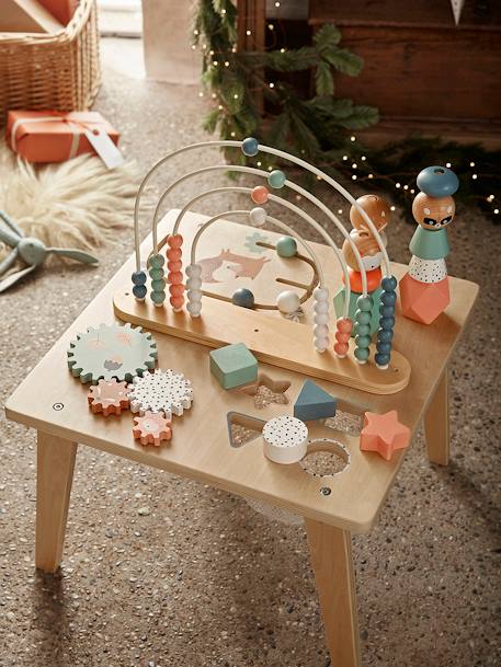 Table d'activités Arc-en-ciel en bois FSC® multicolore 