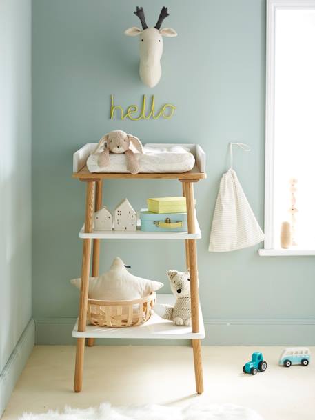 Table à langer Ligne CONFETTI Blanc/bois 