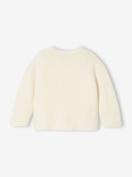 Baby Strickjacke aus Baumwolle BASIC beige meliert+marine+wollweiß 