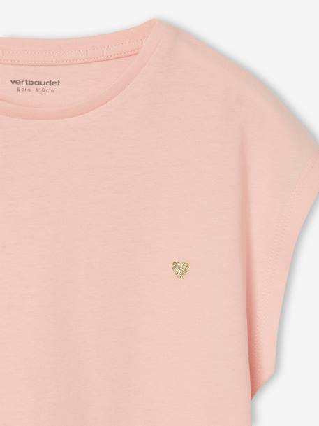 Mädchen T-Shirt BASICS Oeko-Tex aqua+bonbon rosa+ecru+marine 