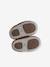 Chaussons élastiqués en cuir souple bébé lot marron+marron imprimé+vert imprimé 